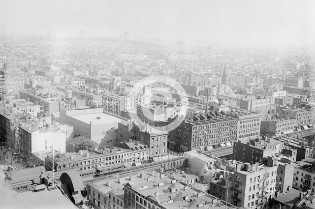 Birds eye view of N.Y.C. from roof of Consolidated Gas Building, 1913. Creator: Bain News Service.