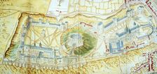 Bird's-eye view of Windsor Castle, 1607. Creator: John Norden