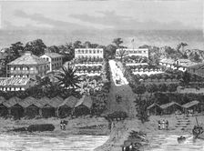 'Birds-eye view of the Gaboon settlement; The Gaboon. 1875. Creator: Unknown