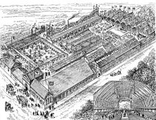 Bird’s-eye view of the Leeds International Exhibition, 1890. Creator: Unknown