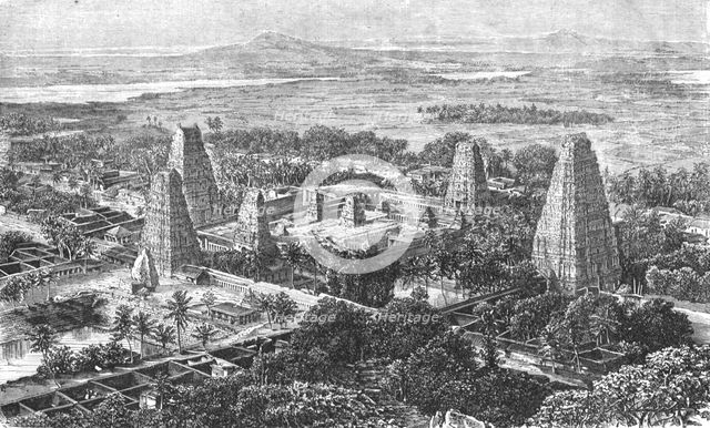 'Birds-Eye view of the Pagoda of Eagles Nest, near Chingleput; Notes on the Ancient Temples..., 1875 Creator: Unknown.
