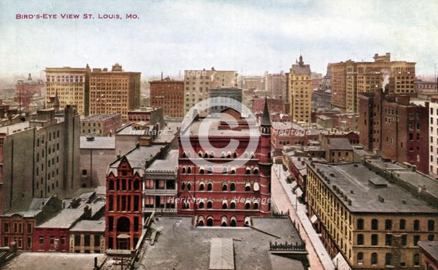 Bird's eye view, St Louis, Missouri, USA, 1910. Artist: Unknown