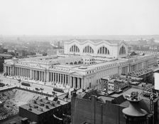Bird's-eye view, Penn. [i.e. Pennsylvania] Station, New York City, c.between 1910 and 1920. Creator: Unknown