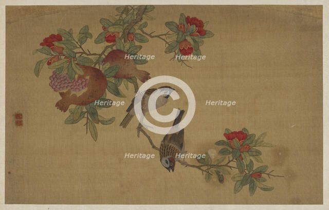 Birds, Fruit, and Flowers, Qing dynasty, 1741. Creator: Wu Zhang.