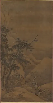 Birds in a Grove in a Mountainous Winter Landscape, 1100s. Creator: Gao Tao (Chinese, 1100s), possibly by