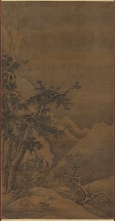 Birds in a Grove in a Mountainous Winter Landscape, 1100s. Creator: Gao Tao (Chinese, 1100s), possibly by