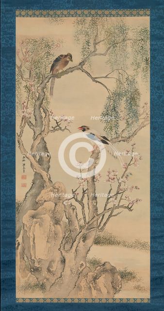Birds in Willows and Blossoming Peach Tree. Creator: Yosa Buson.