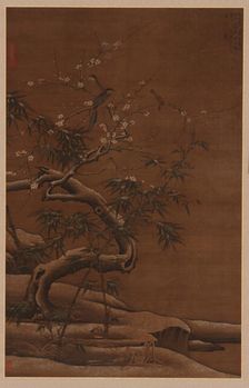 Birds, Plum Blossoms, and Bamboo in Winter, 16th century. Creator: Unknown
