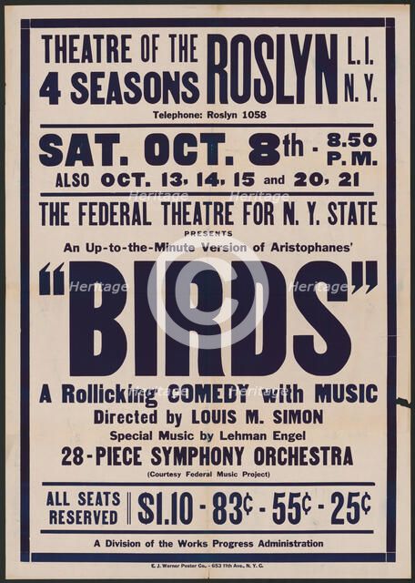 Birds, Roslyn, NY, 1938. Creator: Unknown.