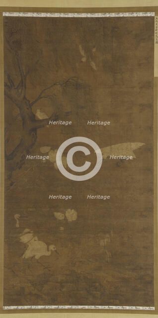 Birds, Willow Tree, and Flowers, Ming dynasty, 15th-16th century. Creator: Unknown.