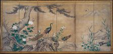 Birds, Trees, and Flowers, late 1500s. Creator: Kano Mitsunobu (Japanese, 1565-1608); Kano Shoei (Japanese, 1519-1592)
