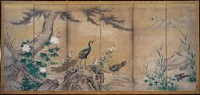 Birds, Trees, and Flowers, late 1500s. Creator: Kano Shoei (Japanese, 1519-1592), attributed to