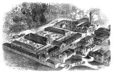 Birdseye view of the late Prince Consort's model farm at Windsor, 1862. Creator: Unknown