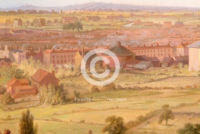 Birmingham from the Dome of St Philip's Church in 1821. Creator: Samuel Lines.