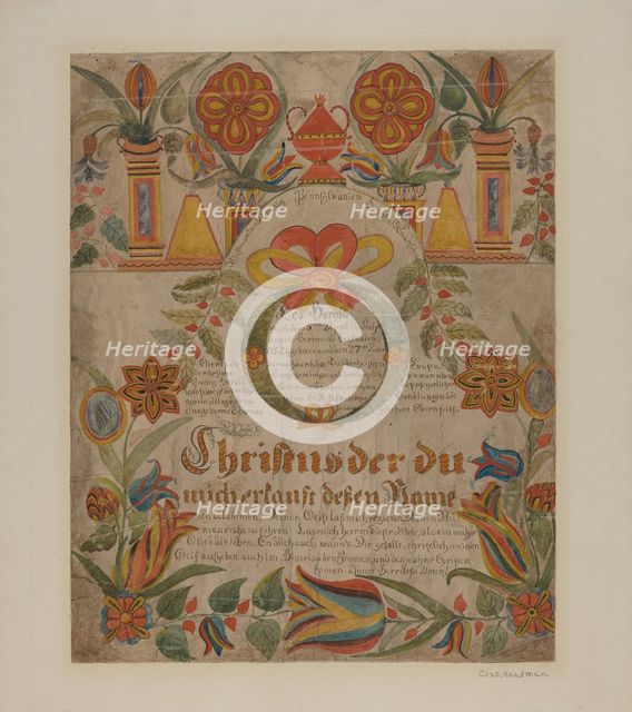 Birth Certificate, c. 1940. Creator: Charles Roadman.