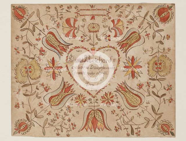 Birth Certificate for Daniel Reichard, 1780. Creator: Unknown.