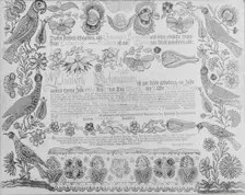 Birth and Baptismal Certificate, 1784. Creator: Attributed to Henrich Dulhauer