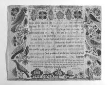 Birth and baptismal certificate, 1786. Creator: Johann Heinrich Otto