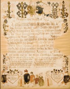 Birth and Baptismal Certificate, 1789. Creator: Unknown