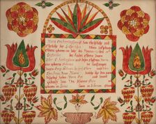 Birth and Baptismal Certificate, 1822. Creator: Unknown