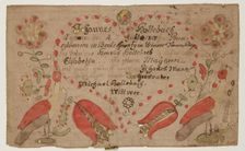 Birth and Baptismal Certificate of Johannes Hollebach, 1801. Creator: Unknown