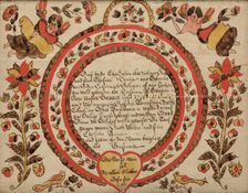 Birth and Baptismal Certificate of Suzanna Jager, 1798. Creator: Unknown