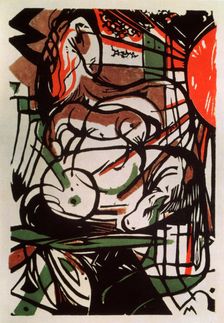 Birth of a Foal 1913. Artist: Franz Marc
