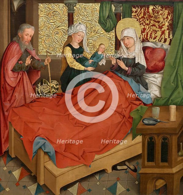 Birth of Mary, 1490. Creator: Master of the Divisio Apostolorum.