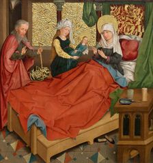 Birth of Mary, 1490. Creator: Master of the Divisio Apostolorum