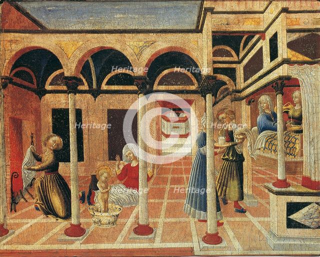Birth of Saint Nicolas of Bari, 1430s. Artist: Pietro di Giovanni d'Ambrogio (ca 1410-1449)
