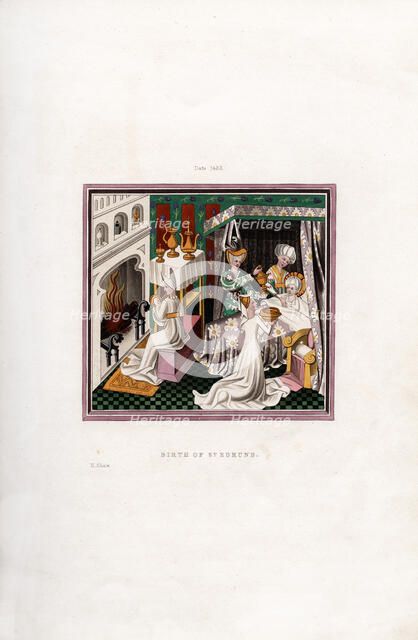 Birth of St Edmund, 1433, (1843).Artist: Henry Shaw