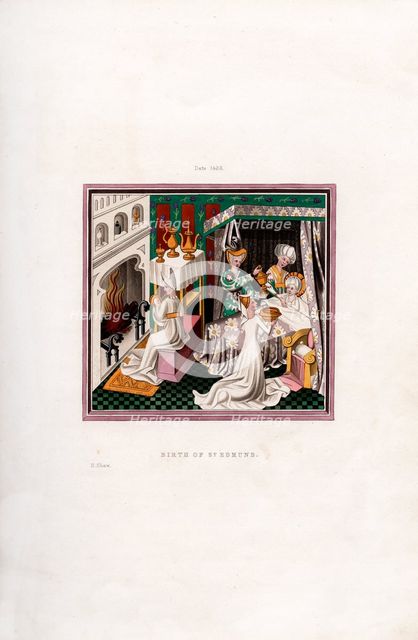 Birth of St Edmund, 1433, (1843).Artist: Henry Shaw