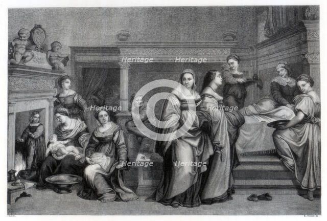 'Birth of the Virgin', 1514 (1870). Artist: E Thomas