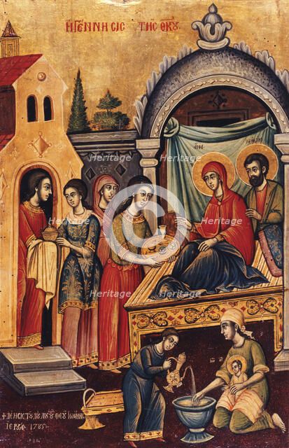 Birth of the Virgin, 1785. Creator: Greek School.