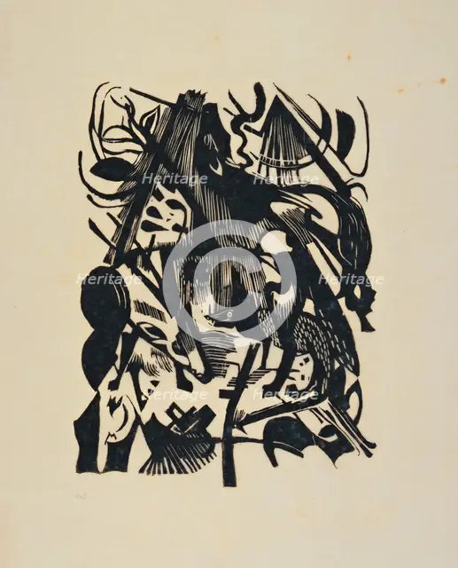 Birth of the Wolf. Artist: Marc, Franz (1880-1916)