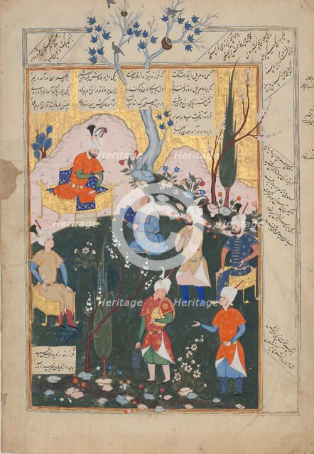 Birth of Zal, Folio from a Shahnama (Book of Kings), 1576-77. Creator: Siyavush.