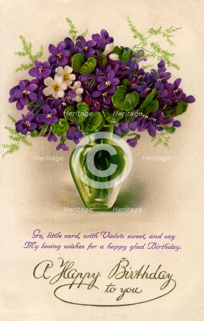 Birthday card, c1900-1929(?). Artist: Unknown