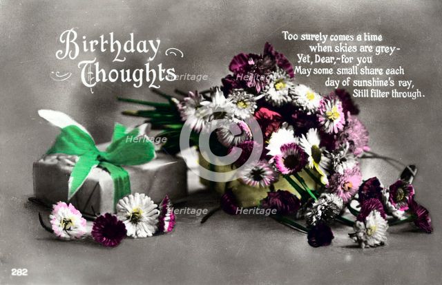 Birthday card, c1900-1929(?). Artist: Unknown
