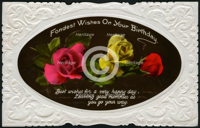 Birthday card, c1900-1939(?). Artist: Unknown