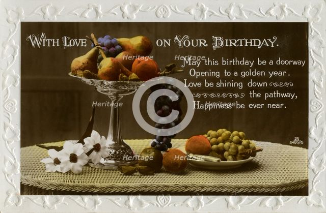 Birthday card, c1931. Artist: Unknown