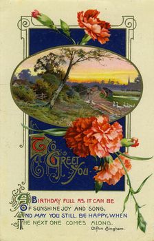 Birthday postcard, c1911
