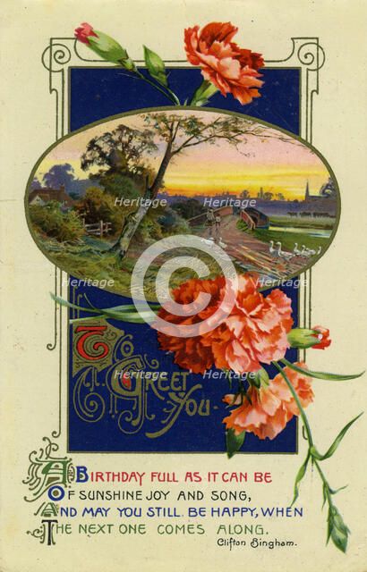 Birthday postcard, c1911. Artist: Unknown