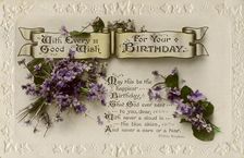 Birthday postcard, c1919