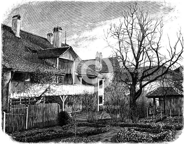 Birthplace of the glaciologist Louis Agassiz, Motiers, Switzerland, 1885. Artist: Unknown