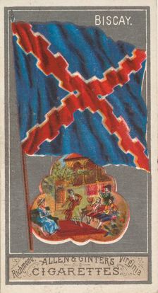 Biscay, from the City Flags series (N6) for Allen & Ginter Cigarettes Brands, 1887. Creator: Allen & Ginter