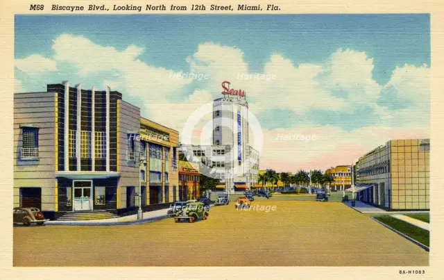 Biscayne Boulevard, Miami, Florida, USA, 1938. Artist: Unknown