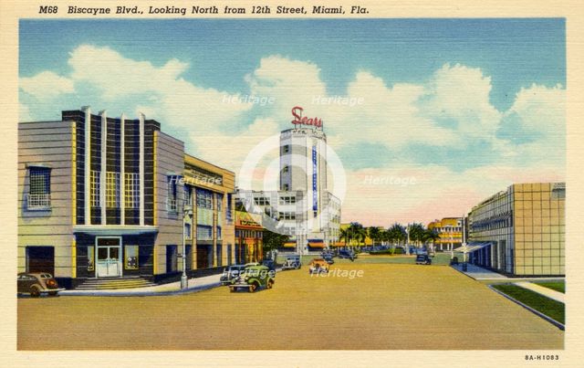 Biscayne Boulevard, Miami, Florida, USA, 1938. Artist: Unknown