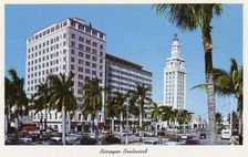 Biscayne Boulevard, Miami, Florida, USA, 1956