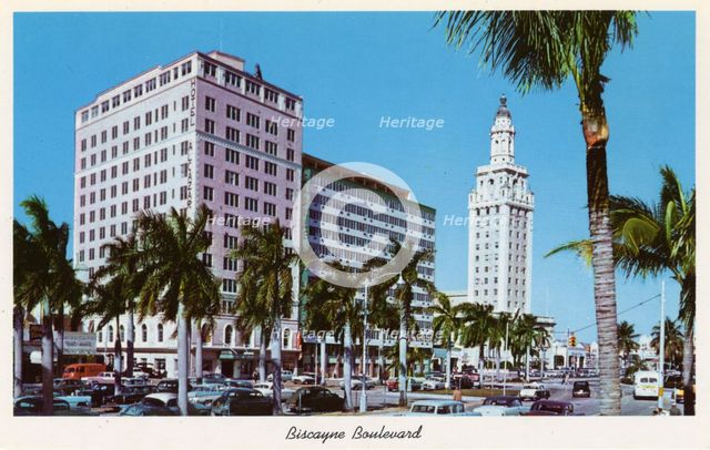 Biscayne Boulevard, Miami, Florida, USA, 1956. Artist: Unknown