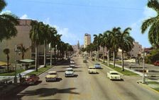 Biscayne Boulevard, Miami, Florida, USA, 1958